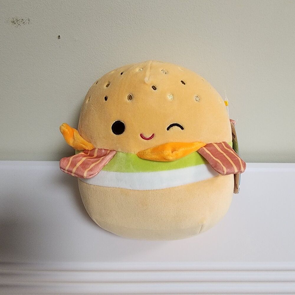 Squishmallows Geronimo The Bagel Breakfast Sandwich 8" Food Plush NWT